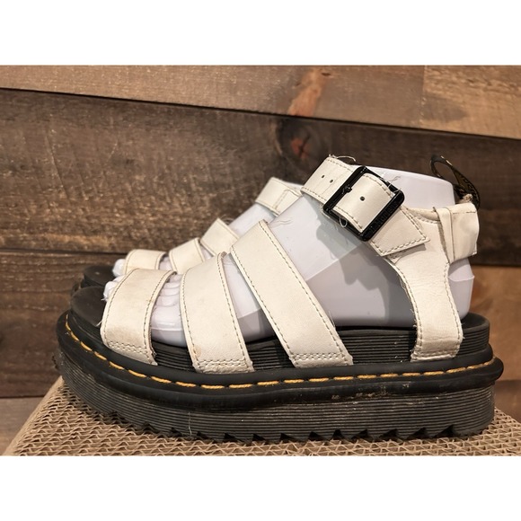 Dr. Martens Shoes - Dr.‎ Martens Doc Blaire Sandals Womens Size 6 White Leather Strappy Gladiator
